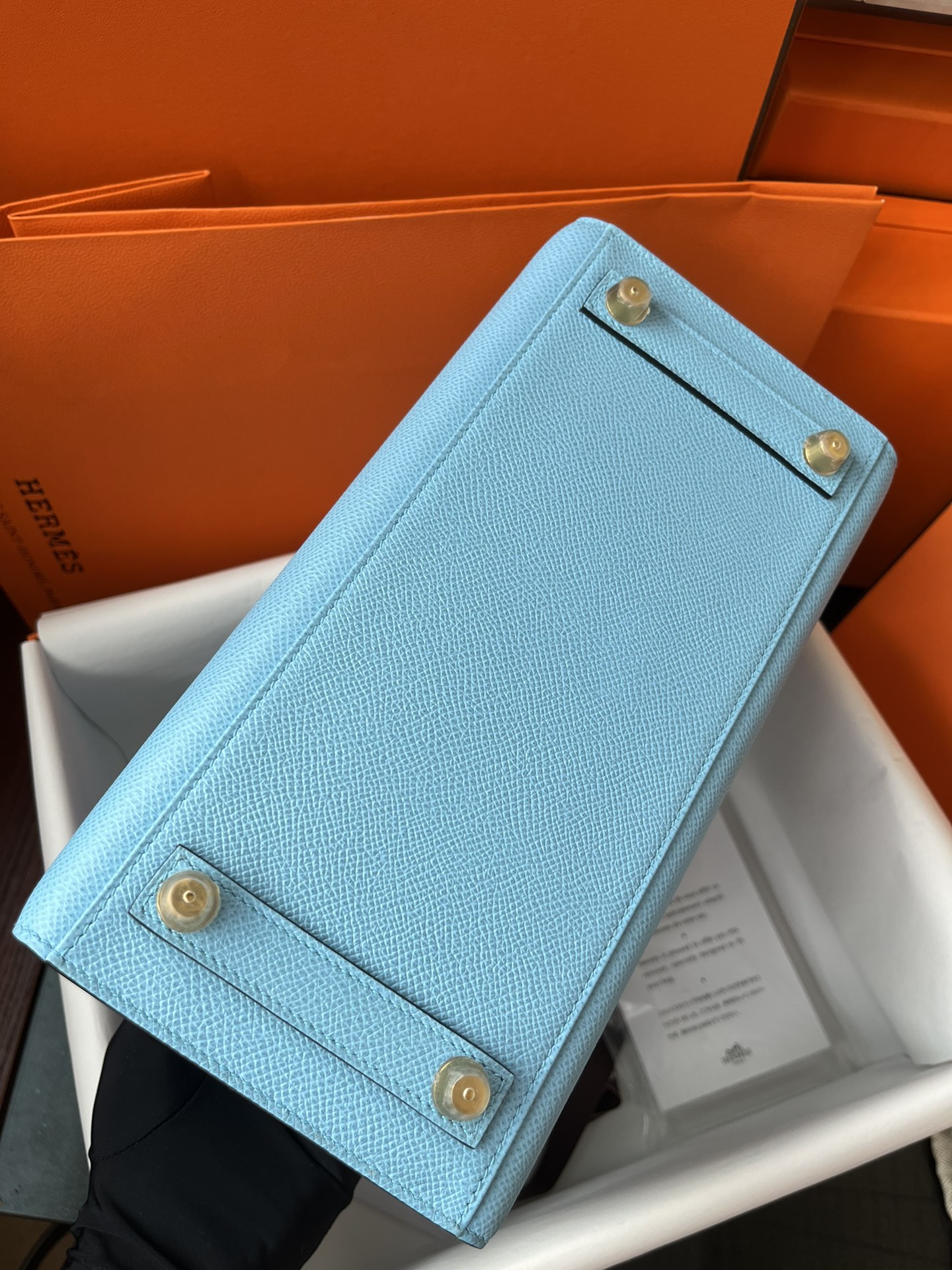 에르메스 버킨백25 라이트블루 금장 앱송